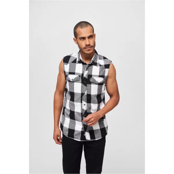  Cămașă bărbați BRANDIT BD4031 ALB/NEGRU Brandit1 