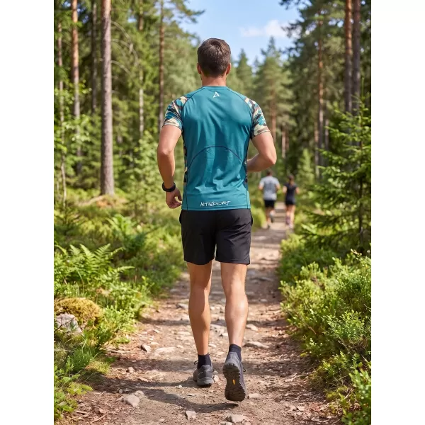  Tricou de compresie funcțional premium cu mâneci scurte pentru bărbați ALTISPORT VOJ/ALM038TR04 KEROSEN/MARO 