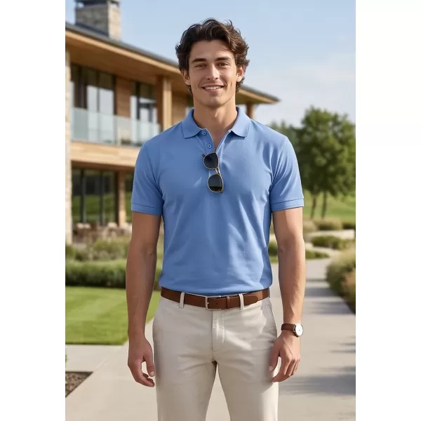  Tricou pentru bărbați cu guler ALTISPORT NoPrint NP/ALM302 CER ALBASTRU 