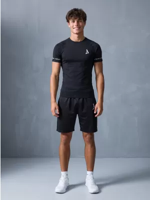 Tricou de compresie funcțional premium cu mâneci scurte pentru bărbați ALTISPORT VOJ/ALM000TR04 NEGRU