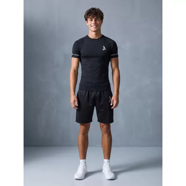  Tricou de compresie funcțional premium cu mâneci scurte pentru bărbați ALTISPORT VOJ/ALM000TR04 NEGRU 