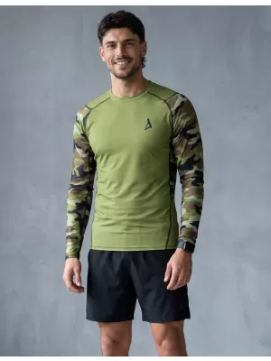 Compresia funcțională a bărbaților T -thirt premium ALTISPORT VOJ/ALM038TR03 GREEN/KAKI
