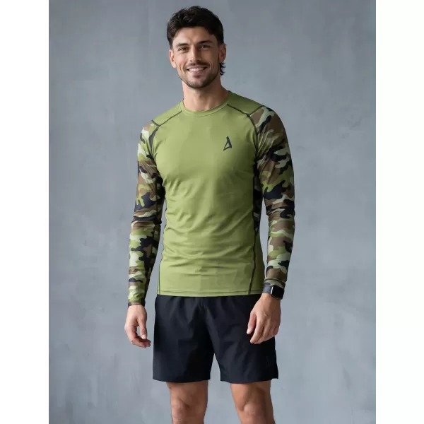  Compresia funcțională a bărbaților T -thirt premium ALTISPORT VOJ/ALM038TR03 GREEN/KAKI 
