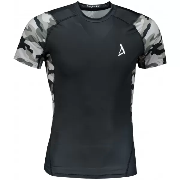  Tricou de compresie funcțional premium cu mâneci scurte pentru bărbați ALTISPORT VOJ/ALM038TR04 GRI 