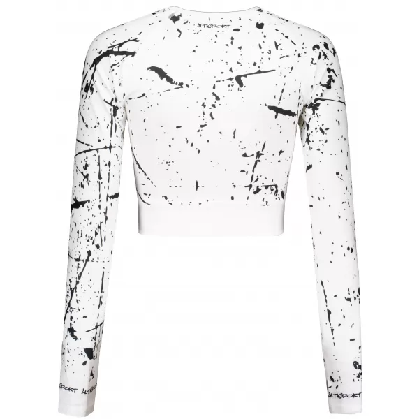  Crop top funcțional premium pentru femei, cu mâneci lungi ALTISPORT VOJ/ALW034TR04 ALB 