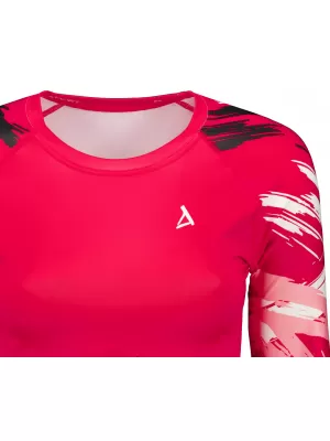 Crop top funcțional premium pentru femei, cu mâneci lungi ALTISPORT VOJ/ALW039TR04 VIVA MAGENTA