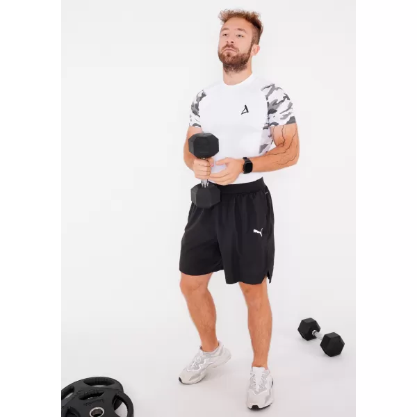  Tricou de compresie funcțional premium cu mâneci scurte pentru bărbați ALTISPORT VOJ/ALM038TR04 ALB 