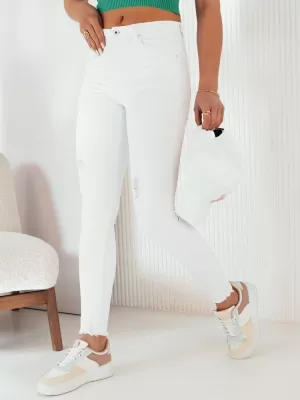 Pantalonii pentru doamne DSTREET BRENO UY1993 ALB