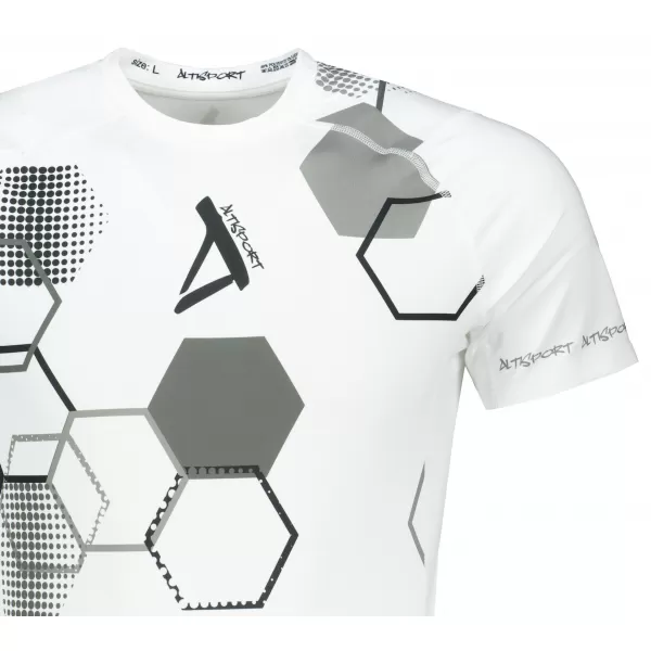  Tricou de compresie funcțional premium cu mâneci scurte pentru bărbați ALTISPORT VOJ/ALM037TR04 ALB 