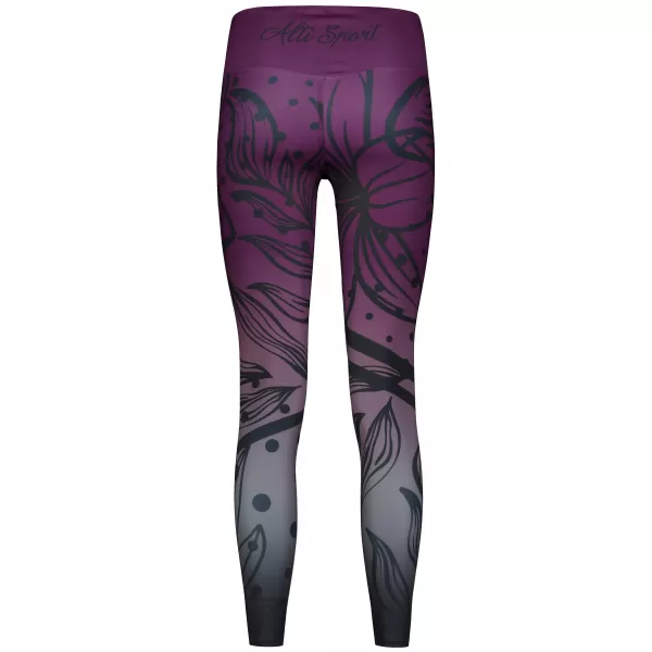  Jambiere funcționale lungi premium de damă ALTISPORT VOJ/ALW045LEG01 VIOLET/NEGRU 