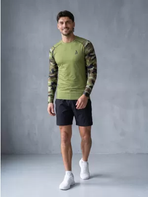 Compresia funcțională a bărbaților T -thirt premium ALTISPORT VOJ/ALM038TR03 GREEN/KAKI