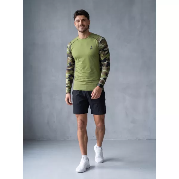  Compresia funcțională a bărbaților T -thirt premium ALTISPORT VOJ/ALM038TR03 GREEN/KAKI 