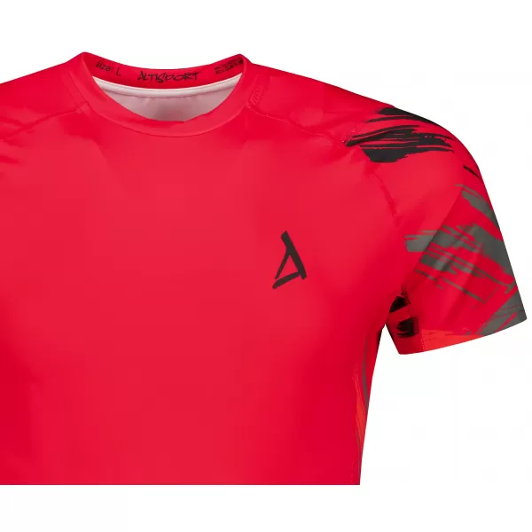  Tricou de compresie funcțional premium cu mâneci scurte pentru bărbați ALTISPORT VOJ/ALM039TR04 ROȘU 