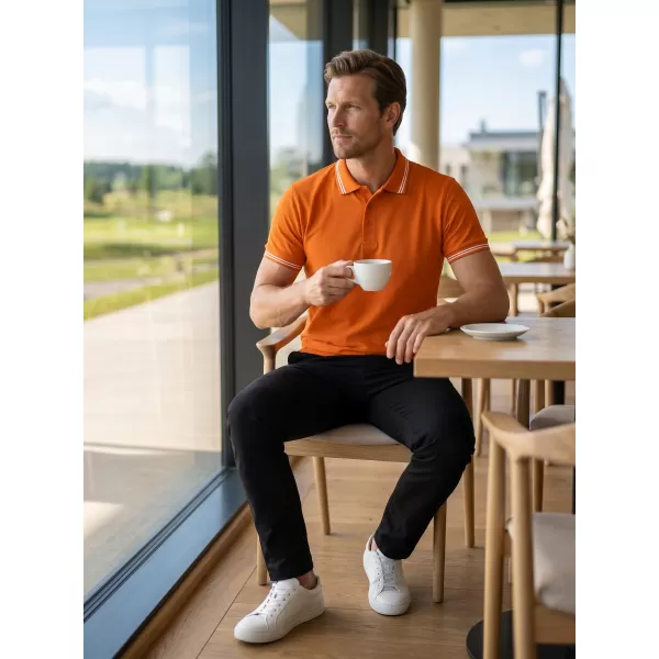  Tricou pentru bărbați cu guler ALTISPORT NoPrint NP/ALM912 PORTOCALE 