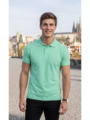 Tricou pentru bărbați cu guler ALTISPORT NoPrint NP/ALM302 MENTĂ