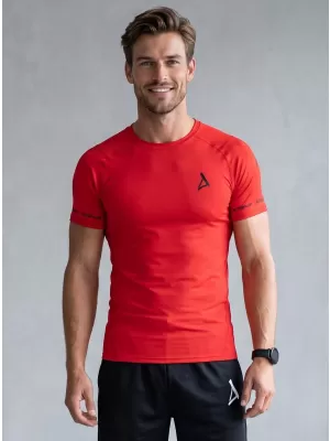 Tricou de compresie funcțional premium cu mâneci scurte pentru bărbați ALTISPORT VOJ/ALM000TR04 ROȘU