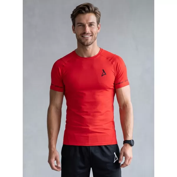  Tricou de compresie funcțional premium cu mâneci scurte pentru bărbați ALTISPORT VOJ/ALM000TR04 ROȘU 