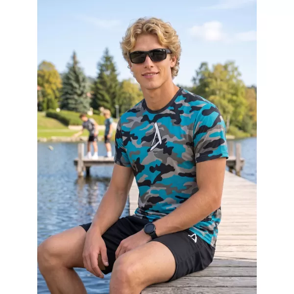  Tricou funcțional premium pentru bărbați ALTISPORT VOJ/ALM038TR01 KEROSEN/NEGRU 