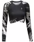 Crop top funcțional premium pentru femei, cu mâneci lungi ALTISPORT VOJ/ALW039TR04 ALB NEGRU