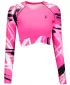 Crop top funcțional premium pentru femei, cu mâneci lungi ALTISPORT VOJ/ALW039TR04 ROZ FLUO