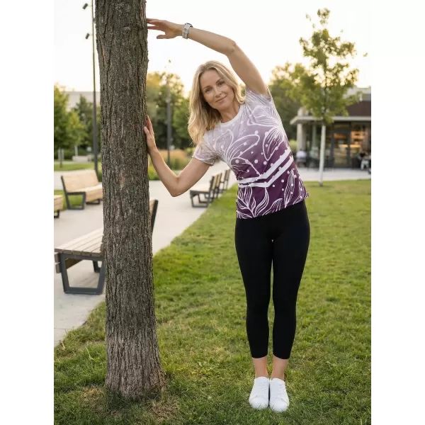  Tricou funcțional premium pentru femei ALTISPORT VOJ/ALW045TR01 VIOLET/ALB 