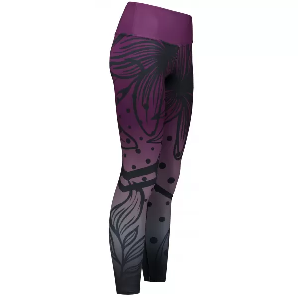  Jambiere funcționale lungi premium de damă ALTISPORT VOJ/ALW045LEG01 VIOLET/NEGRU 