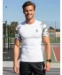 Tricou de compresie funcțional premium cu mâneci scurte pentru bărbați ALTISPORT VOJ/ALM038TR04 ALB