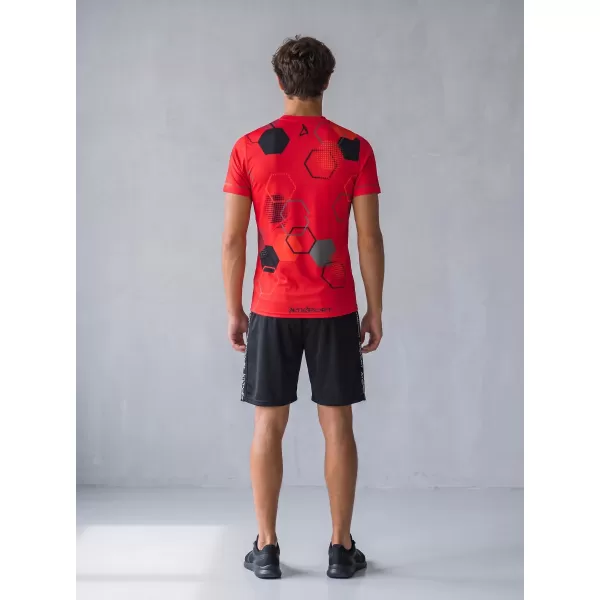  Tricou de compresie funcțional premium cu mâneci scurte pentru bărbați ALTISPORT VOJ/ALM037TR04 ROȘU 