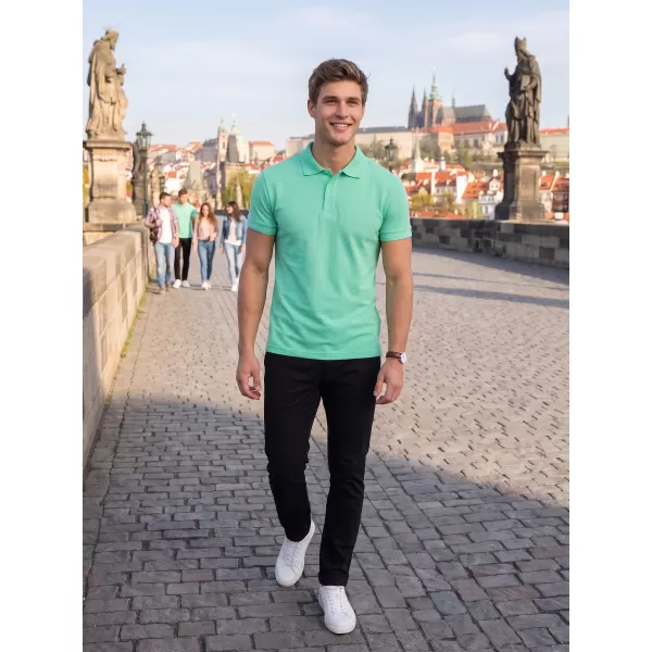  Tricou pentru bărbați cu guler ALTISPORT NoPrint NP/ALM302 MENTĂ 
