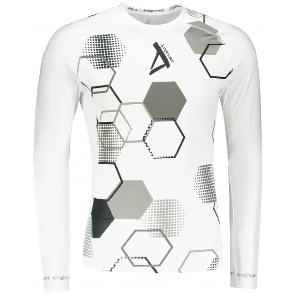  Tricou de compresie funcțional premium pentru bărbați ALTISPORT VOJ/ALM037TR03 ALB 