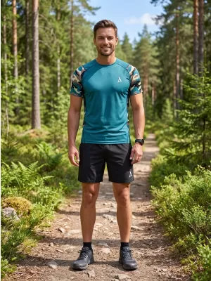 Tricou de compresie funcțional premium cu mâneci scurte pentru bărbați ALTISPORT VOJ/ALM038TR04 KEROSEN/MARO