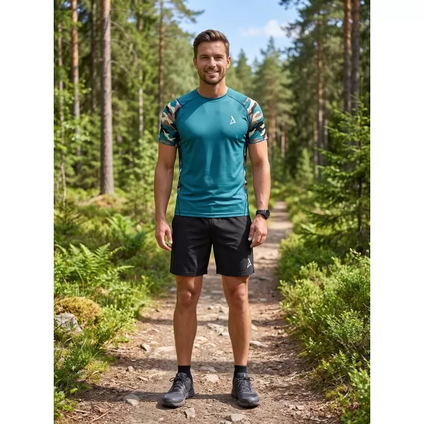  Tricou de compresie funcțional premium cu mâneci scurte pentru bărbați ALTISPORT VOJ/ALM038TR04 KEROSEN/MARO 