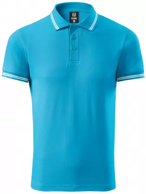 Tricou pentru bărbați cu guler ALTISPORT NoPrint NP/ALM912 TURCOAZ