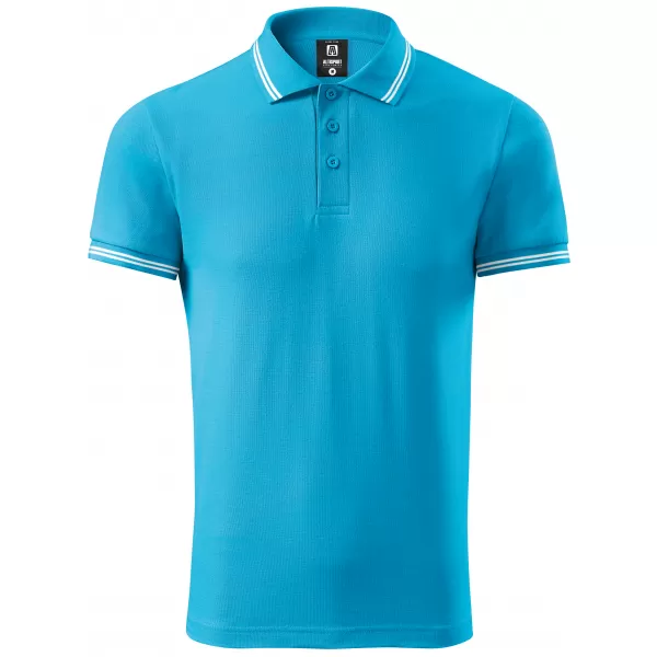 Tricou pentru bărbați cu guler ALTISPORT NoPrint NP/ALM912 TURCOAZ 