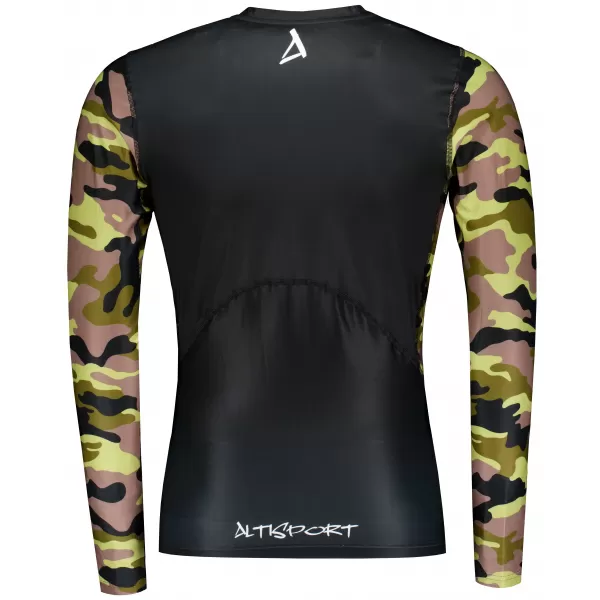  Compresia funcțională a bărbaților T -thirt premium ALTISPORT VOJ/ALM038TR03 NEGRU -GREEN 