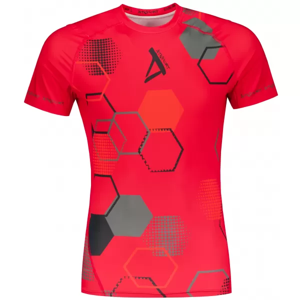  Tricou de compresie funcțional premium cu mâneci scurte pentru bărbați ALTISPORT VOJ/ALM037TR04 ROȘU 