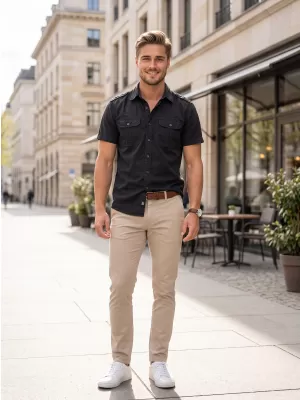 Cămaşă BRANDIT VINTAGE BD4024 NEGRU