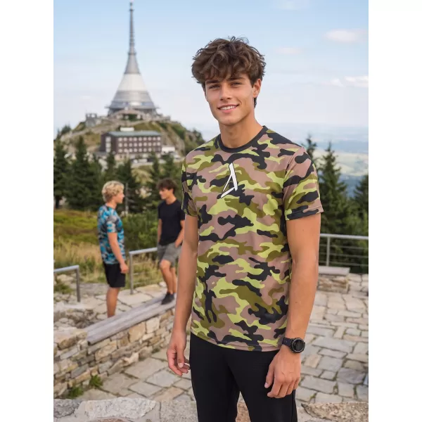  Tricou funcțional premium pentru bărbați ALTISPORT VOJ/ALM038TR01 NEGRU ȘI VERDE 