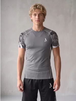 Tricou de compresie funcțional premium cu mâneci scurte pentru bărbați ALTISPORT VOJ/ALM039TR04 GRI