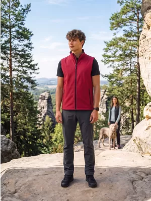 Vestă softshell pentru bărbați ALTISPORT NoPrint NP/ALM8211NJ ROȘU/NEGRU