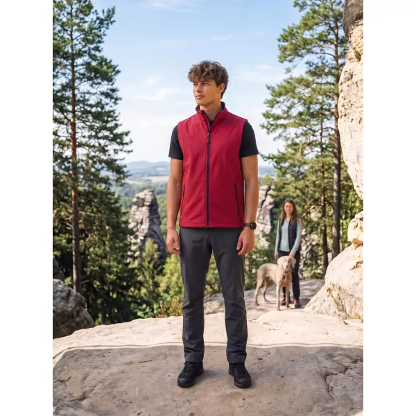  Vestă softshell pentru bărbați ALTISPORT NoPrint NP/ALM8211NJ ROȘU/NEGRU 