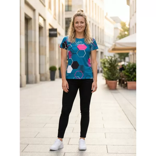  Tricou funcțional premium pentru femei ALTISPORT VOJ/ALW037TR01 KEROSEN/ROZ 