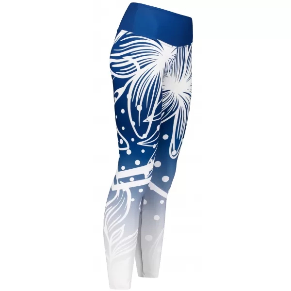  Jambiere funcționale lungi premium de damă ALTISPORT VOJ/ALW045LEG01 BLEUMARIN/ALB 