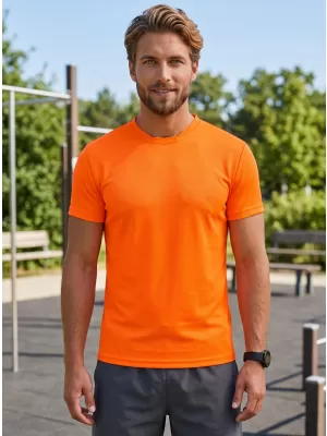 Tricou funcțional pentru bărbați ALTISPORT NoPrint NP/ALM421 PORTOCALIU NEON