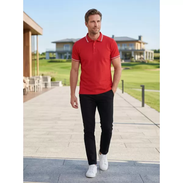  Tricou pentru bărbați cu guler ALTISPORT NoPrint NP/ALM912 ROȘU 