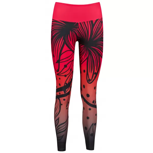  Jambiere funcționale lungi premium de damă ALTISPORT VOJ/ALW045LEG01 ROȘU ȘI NEGRU 