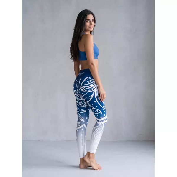  Jambiere funcționale lungi premium de damă ALTISPORT VOJ/ALW045LEG01 BLEUMARIN/ALB 