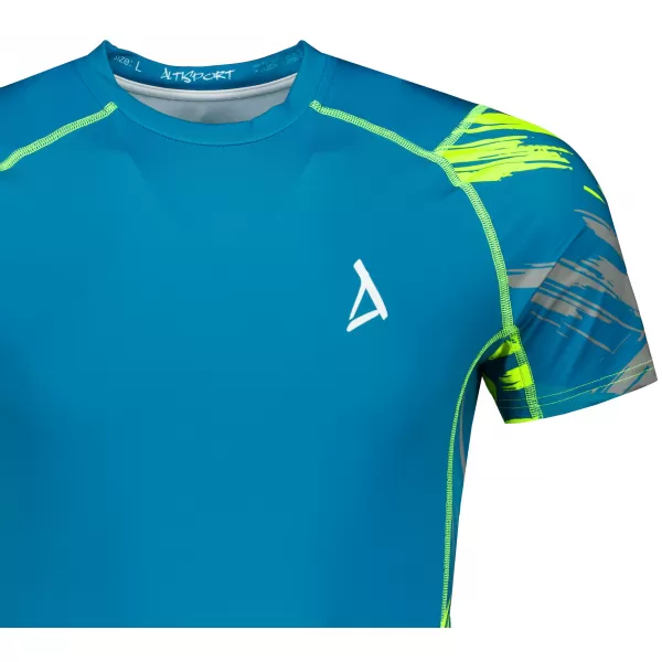  Tricou de compresie funcțional premium cu mâneci scurte pentru bărbați ALTISPORT VOJ/ALM039TR04 KEROSENUL 