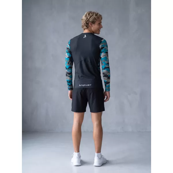  Compresia funcțională a bărbaților T -thirt premium ALTISPORT VOJ/ALM038TR03 KEROSEN/NEGRU 