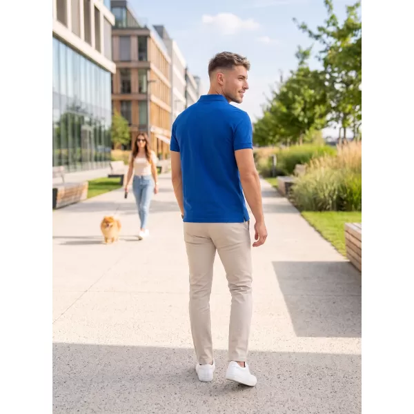  Tricou pentru bărbați cu guler ALTISPORT NoPrint NP/ALM302 ALBASTRU REGAL 